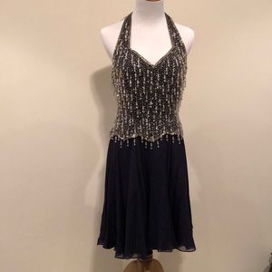 Silk beaded cocktail dress